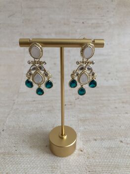 Green Gold Plated Mother Of Pearl Earrings, 4 of 5