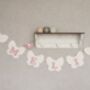 Bunting Blush Pink And White Butterfly Baby Banner, thumbnail 9 of 11