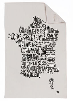 French Cheese And Wine Tea Towel, 2 of 3