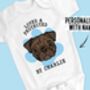 Personalised Pug Baby Onesie, thumbnail 2 of 6