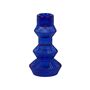 Geometric Cobalt Blue Glass Candlestick Holder, thumbnail 1 of 4