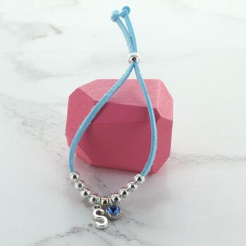 Kids Personalised Birthstone Slider Bracelet, 8 of 12