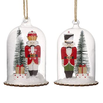 Nutcracker Soldier Glass Dome Christmas Decoration, 2 of 3