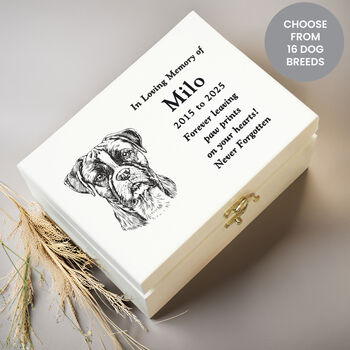 Personalised Dog Breed Memorial Small Keepsake Box, 3 of 6
