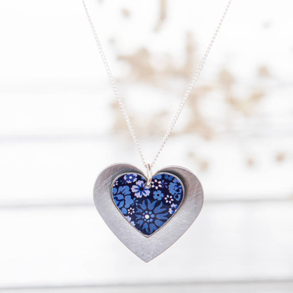 Forget me not heart necklace Clearance