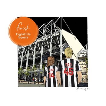 Newcastle United Personalised Stadium Print Or Card, 3 of 10