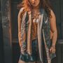 Navy Blue Vintage Butterfly And Tassel Pashmina Scarf, thumbnail 1 of 4