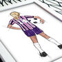 Female Football Personalised Sketch Print, thumbnail 3 of 7