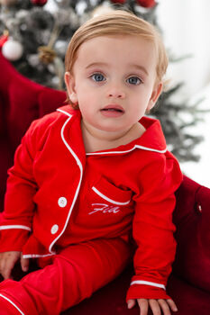 Family Christmas Red Personalised Pyjamas, 4 of 9