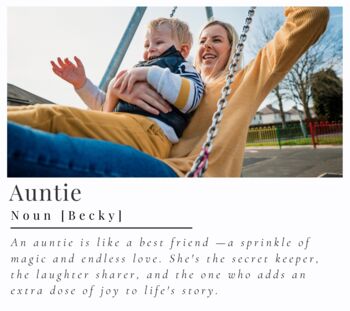 Personalised Auntie Birthday Photo Gift, Auntie Definition Candle, 4 of 8