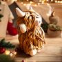 Handmade Highland Cow Medium Ceramic Sculpture Ornament B, thumbnail 5 of 5