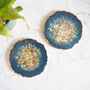 Iridescent Resin Coasters In Blue, thumbnail 5 of 7