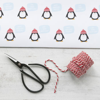 Personalised Penguin Christmas Wrapping Paper, 3 of 3