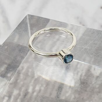 9ct White Gold And Topaz Ring, 5 of 12