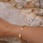 18 K Gold 5mm Cuff Bracelet Adjustable Steel Minimal Gift, thumbnail 4 of 5