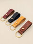 Personalised Looped Vegetable Tanned Leather Key Ring, thumbnail 2 of 5