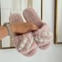 Bridesmaid Pink Fluffy Wedding Day Slippers, thumbnail 1 of 8