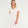 V Neck White Cotton Victorian Style Nightdress, thumbnail 1 of 1