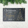 Personalised Festive Gold Slate Hanging Sign 25 X 15cm, thumbnail 1 of 6