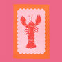 Lobster Scallop Colourful Kitchen Tea Towel, thumbnail 1 of 8