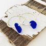 Sterling Silver And Sea Glass Nugget Hoop Earrings, thumbnail 1 of 4