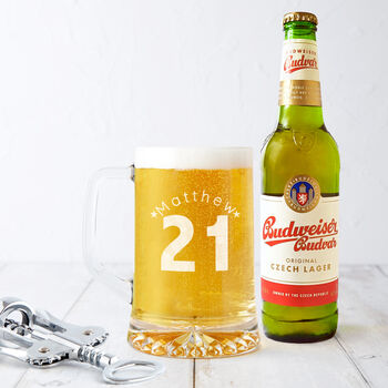 Personalised 21st Birthday Age And Name Beer Tankard, 2 of 4