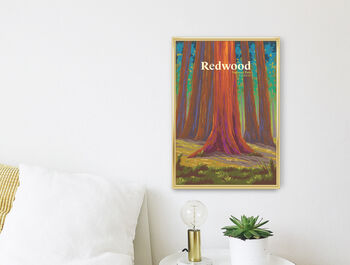 Redwood National Park Travel Poster Art Print, 3 of 8