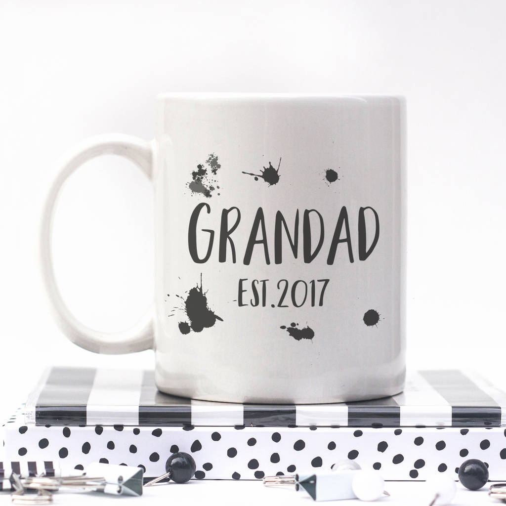 Personalised Grandad Ink Splat Ceramic Mug