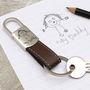 My Own Drawing Personalised Leather Keyring, thumbnail 1 of 5