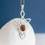 Genuine Citrine Celtic Knot Necklace In Sterling Silver, thumbnail 1 of 10