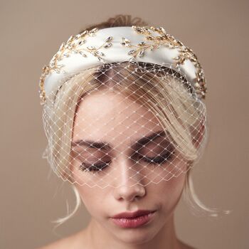 Ivory Padded Headband With Swarovski Crystals Angelica, 9 of 12