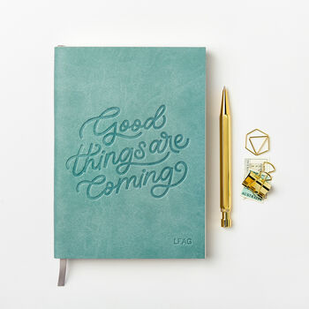 Personalised Good Things Vegan Leather Notebook, 7 of 7