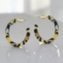 Isla Small Resin Hoop Earrings In Yellow / Black, thumbnail 1 of 2