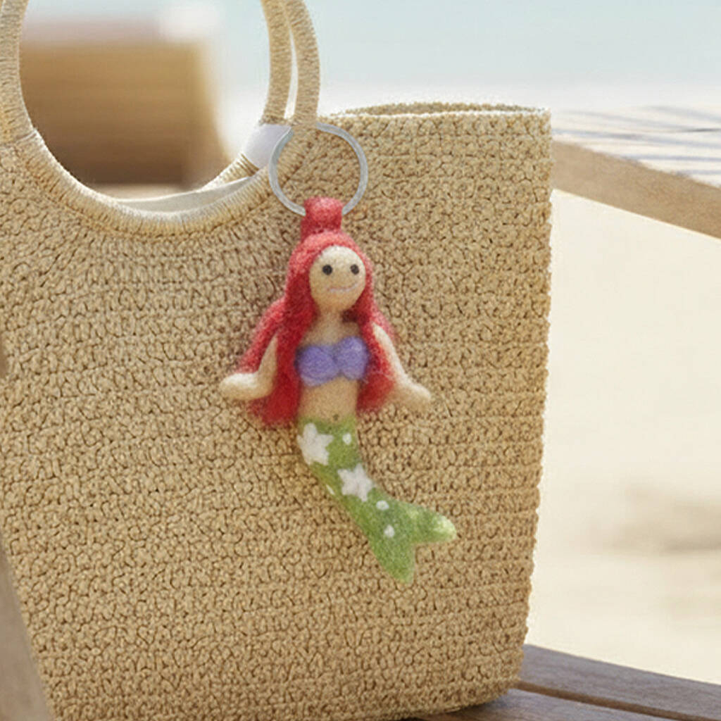 Handmade Felt Mermaid Keyring, 1 of 3