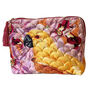 Large Quilted Velvet Make Up Bag Purple Parrot, thumbnail 5 of 6