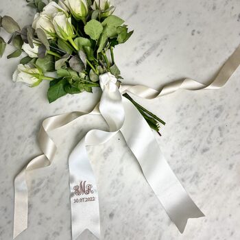 Embroidered Wedding Flowers Bouquet Ribbon, 2 of 6