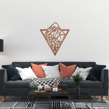 Modern Geometric Mountain And Forest Metal Wall Art, 7 of 12