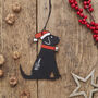 Black Labrador Dog Christmas Decoration Personalisation Available, thumbnail 4 of 5