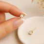 9ct Gold Ethiopian Opal Stud Earrings: October Birthstone – 4mm, thumbnail 1 of 5