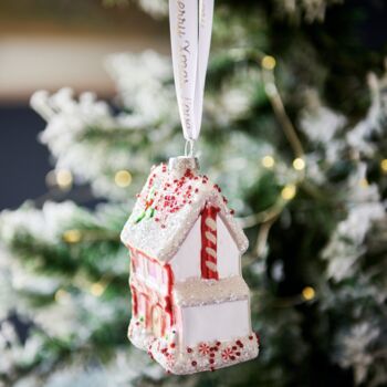 Pink Fairytale Gingerbread House Shaped Bauble, 2 of 5