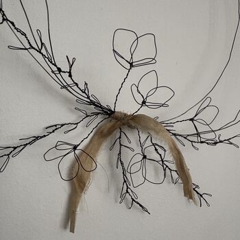 Handmade Wire Hanging Botanical Wreath, 6 of 11