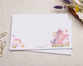 A5 Personalised Children's Stationery Set Gift With Unicorn Design, 6 of 9