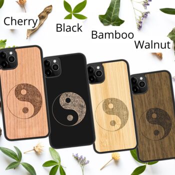 Ying Yang Floral Wooden Case iPhone Samsung Google, 6 of 6