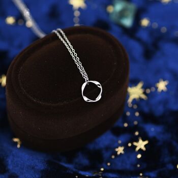 Sterling Silver Tiny Mobius Strip Pendant Necklace, 7 of 12