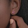 Gold Plated Sterling Silver February Amethyst Birthstone Stud Earrings – 7mm, thumbnail 4 of 8