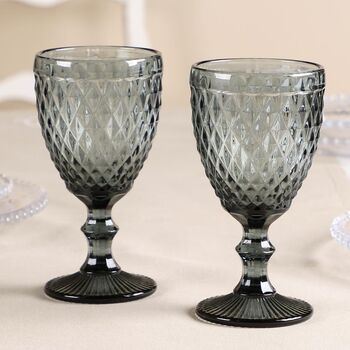 Set Of Four Grey And Purple Wine Goblets, 2 of 4