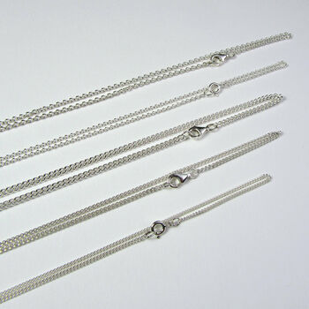 Plain Sterling Silver Necklace Chain By Black Pearl ...