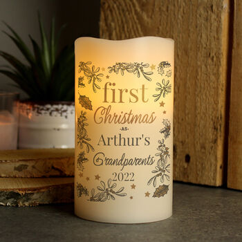 Personalised First Christmas LED Candle, 3 of 3