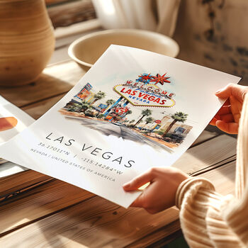 City Landmark Travel Destination Cards For Las Vegas USA, 4 of 7