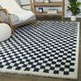Barrile Chequered Machine Woven Area Rug, thumbnail 3 of 10